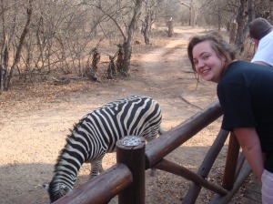 Me with the Zebras outside on the deck